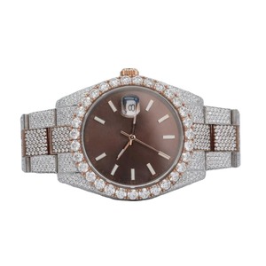 Montres automatiques certifiées mécaniques en or blanc pur unisexe, avec diamants Moissanite VVS1 personnalisables, style Hip Hop pour hommes - Product Image 3