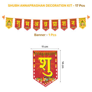 Kit Combinado Premium Rojo Shubh Annaprashan |   17 accesorios para fiestas con luces de hadas |   Conjunto de Decoración Shubh Annaprashan - Product Image 3
