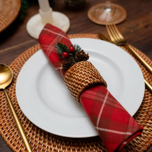 Anneau de serviette en rotin naturel fait main, décoration de table de mariage bohème rustique, décor de salle à manger écologique, fabricant et fournisseur - Product Image 6