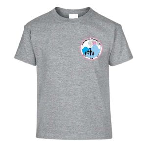 เฮเทอร์ เกรย์เสื้อยืดแขนสั้นสำหรับเด็กเล็ก คอกลมพิมพ์ลายกราฟิกขนาดเล็ก ลำลองสำหรับเด็ก สวมใส่สบายทุกวัน แฟชั่นฤดูร้อน - Product Image 1