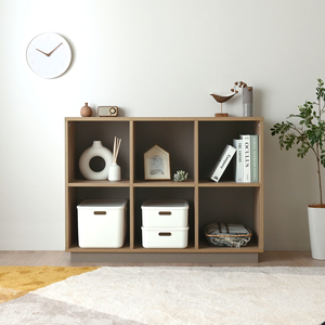 RUR85 Modern Wood <b>Storage</b> Cabinet 6-Cube <b>Open</b> Shelving <b>Unit</b> for Living Room Home Furniture Minimalist Design - Product Image 1