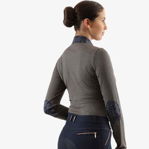 Chemise d'équitation unisexe, protection UV, extensible, respirante, en polaire, coupe ajustée, vêtements de compétition équestre - Product Image 3