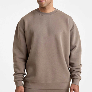 Custom support design Factory Custom Round Neck <b>Sweatshirt</b> Men's Loose Solid Colour Pullover Foreign Trade <b>Sweatshirt</b> Men - Product Image 1
