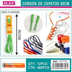 Laccio per Scarpe Ilan 90 Cm Verde per Sneakers - Product Image 3