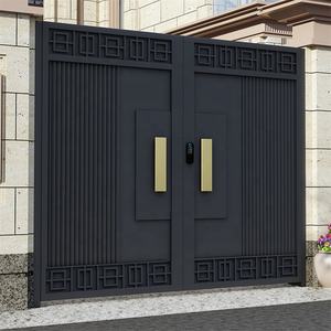 Portes de cour en fer forgé, <span class=keywords><strong>prix</strong></span>, portes d'entrée électriques simples, portes de cour en alliage d'<span class=keywords><strong>aluminium</strong></span>, portes de cour en métal - Product Image 5