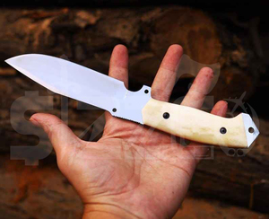 OEM Custom Handmade D2 Steel Hunting Skinner <b>Knife</b>, <b>Bone</b> <b>Handle</b> Fixed Blade Camping Outdoor EDC <b>Knife</b> with Leather Sheath Gift - Product Image 3