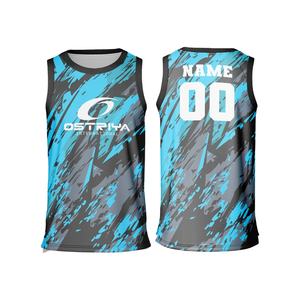 Maillot de basket sans manches d'été avec impression par sublimation respirante, nom d'équipe personnalisé, faible MOQ - Product Image 1