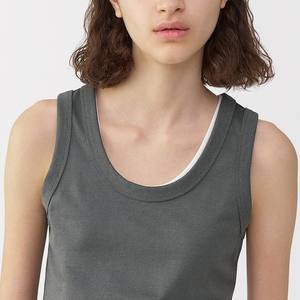 Camiseta sin mangas de algodón para mujer con logo personalizado, 260 g/m² de alto gramaje, camiseta deportiva básica para niñas, camiseta sin mangas de jersey para mujer - Product Image 5