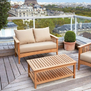 Hot sale <b>table</b> and <b>chair</b> set with simple modern style from good and durable teak <b>wood</b> for outdoor use - Product Image 1