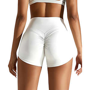 Short de yoga blanc taille haute sexy pour femme, effet push-up, idéal pour la gym et le fitness – Grande Vente - Product Image 3