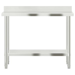 Tavolo da lavoro cucina commerciale con 43.3 di alzatina \ "x21.7 \" x36.6 \ "fabbricazione in acciaio inox - Product Image 5