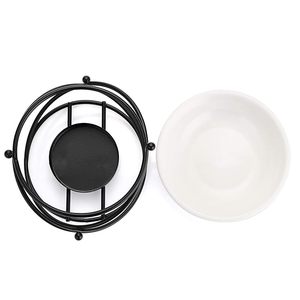 Brûleur de cire moderne en métal noir avec bol en verre dépoli, support pour bougie chauffe-plat, diffuseur d'huiles essentielles pour aromathérapie, décoration d'intérieur - Product Image 2