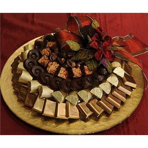 Plateau rond en métal doré moderne - Assiette décorative haut de gamme pour bonbons et bijoux, élégante vaisselle de table et présentoir de mariage - Product Image 4