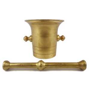 Mortero y pilón de latón de alta calidad con acabado pulido para moler café y especias manualmente, utensilios de cocina, metal, Imam Dasta - Product Image 3