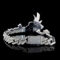 Lettre personnalisée 'Ainhoa' lien cubain le Pigeon pinces à cravate en argent sterling 925 deux tons diamant rond taille brillant lunette ensemble