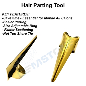 Kit d'outils pour extensions de cheveux en acier inoxydable avec pince plate de 7 pouces, pince à ouvrir, aiguilles, crochets, boucles et ciseaux - Product Image 6