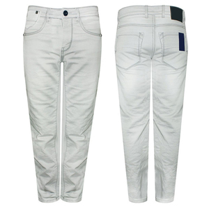 Jeans de Mezclilla de Pierna Recta y Corte Ajustado en Gris Claro de la Mejor Calidad, Cintura Alta, Algodón, Estilo Casual para Hombre, Primavera - Product Image 4