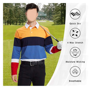 Polo de rugby en coton épais de qualité supérieure, uniformes scolaires classiques rayés, polo surdimensionné, polo de rugby personnalisé - Product Image 5