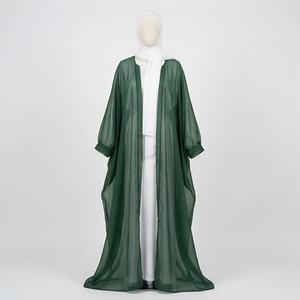 Abaya en Viscose Soyeuse pour Femmes – Robe Longue Ample en Soie Musulmane – Vêtement Islamique Élégant Deux Pièces – Vente en Gros - Product Image 1