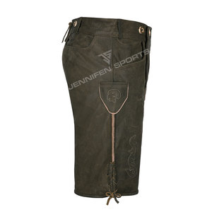 Vêtements bavarois pour l'Oktoberfest, shorts Lederhosen avec bretelles, cuir de vache véritable, design brodé de haute qualité, Lederhose - Product Image 4