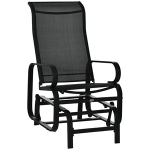 Dondolo da Esterno Nero Leggero con Braccioli Oscillanti per il Relax - Product Image 1