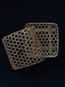 Open Weave Lidded Bamboo Basket Handmade Natural Storage Basket Woven Organizer Box for Home <b>Kitchen</b> <b>Pantry</b> Decoration Supplier - Product Image 3