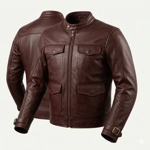 Chaqueta urbana para hombre, chaquetas para hombre, ropa de motociclista de cuero, equipamiento de motociclista, ropa de moda de piel de oveja de lujo, EE. UU. - Product Image 3