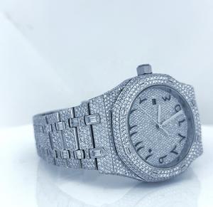 Custom Vvs Moissanite Diamond <b>Watch</b> Iced Out <b>Watches</b> 925 <b>Sterling</b> <b>Silver</b> Men Arabic Hip Hop Jewelry <b>Watches</b> - Product Image 2