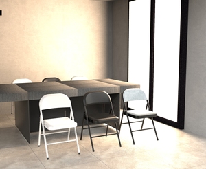 Folding <b>Dining</b> <b>Chair</b> <b>Black</b> PU Seat Steel Frame Indoor Use Minimalist Design Metal Legs Durable Lightweight Portable Office Home - Product Image 5