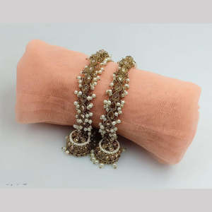 Ensemble de Bracelets en Perles et Pierre de Cristal Plaqué Or Bracelets Perles Élégantes Bangles - Product Image 1