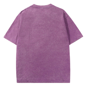 เสื้อยืดคอกลมโอเวอร์ไซส์ผู้ชาย แขนสั้น ผ้าเจอร์ซีย์ถักแบบวินเทจ 100% ผ้าฝ้าย  รับสั่งทำลวดลายตามต้องการ - Product Image 2