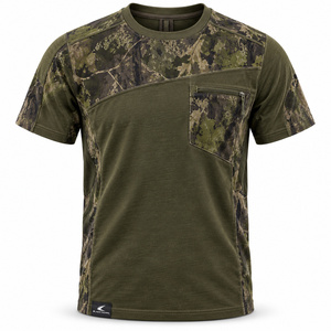 Camiseta de Manga Corta para Hombre, Color Verde Oliva, Camuflaje, Secado Rápido, Informal, para Verano - Product Image 1