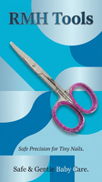 Ciseaux à cuticules courbés en acier inoxydable RMH Tools avec manche en acier, multifonctionnels, pour nail art, design durable
