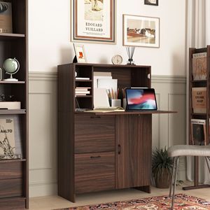 <b>Small</b> Spaces Home/Dormitory Bar <b>Cabinet</b> with <b>Storage</b> Drawer and Shelves Fold-up Desktop - Product Image 5