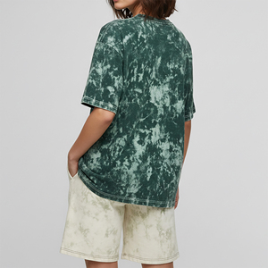 Women's <b>Tie</b> <b>Dye</b> 2 Piece <b>Set</b> Short Sleeve Crew Neck Loose Fit Cotton Top With Matching Shorts Casual Spring Summer Wear and sale - Product Image 5