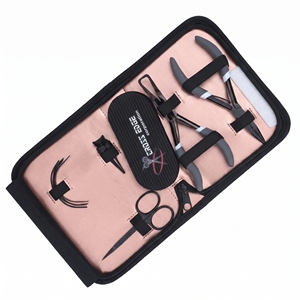 Kit professionnel d'outils pour extensions capillaires en acier inoxydable : pinces à micro-perles, aiguilles à coudre, séparateur de mèches Velcro - Product Image 6
