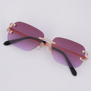 Gafas de Sol Rectangulares Gruesas Sin Marco, Protección UV, Ligeras, Unisex, para Playa, Verano, Fiesta, con Diamantes Moissanite, Gran Venta 2026 - Product Image 3