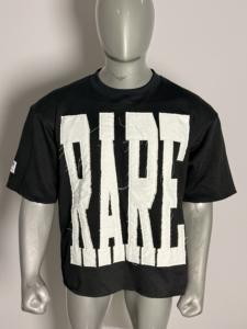 Camiseta Personalizada con Estampado de Jungla, Corte Cuadrado, Bordado Desgastado, Hombros Caídos, Bajo sin Rematar, Alta Calidad - Product Image 5