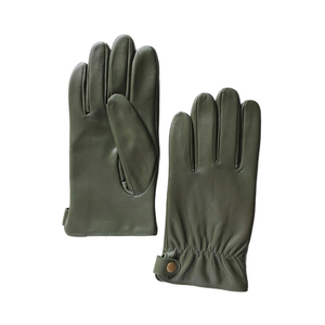 Sheepskin <b>Touch</b> <b>Screen</b> <b>Gloves</b> Wrist Length Breathable Thermal Olive Green Unlined Winter Cycling Daily Use - Product Image 1