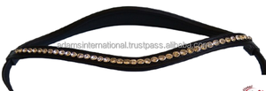 Brida de cuero de alta calidad para competición de lujo, color negro y marrón, de la INDIA - Product Image 2