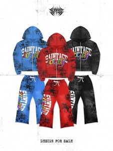 TIPPORE Unisex Tracksuit Hooded Full <b>Zip</b> Sweatshirt Pants Set Sublimation Print Streetwear Autumn Regular Fit Adult Size - Product Image 1