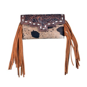 Pochette en cuir véritable Western bohème usinée à la main pour femmes imprimés d'animaux sac de voyage à bandoulière durable printemps été - Product Image 1