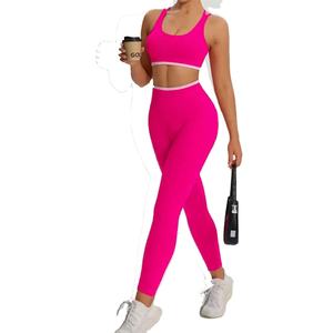 Nouveauté Ensemble de yoga pour femmes, 2 pièces à taille élastique, qualité supérieure, design personnalisable - Product Image 1