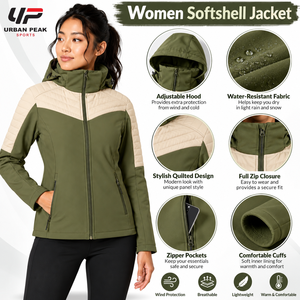 <b>Lightweight</b> <b>Women</b> Softshell <b>Jacket</b> Featuring Practical Pockets Modern Styling And Comfortable Movement For Outdoor & Casual Use - Product Image 6