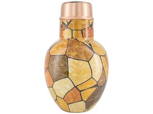 Jarra de agua de cobre martillado con vaso. Los recipientes de cobre se han utilizado durante siglos en prácticas tradicionales para el almacenamiento de agua. - Product Image 3