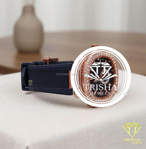 Elegante Reloj con Esfera Azul y Diamantes, Correa de Silicona Premium, Reloj de Lujo, Joyería de Moda - Product Image 5