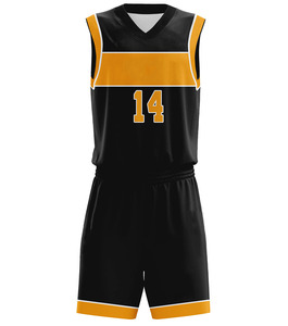 Conjunto de Uniforme de Baloncesto Personalizado, Negro, Dorado y Blanco, Jersey de Malla, Pantalones Cortos, Cuello en V, Sin Mangas, Número 22 Sublimado, Ropa Deportiva - Product Image 6