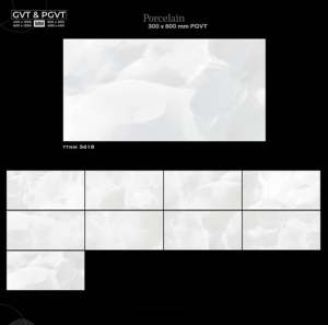 Proveedor, Exportador y Fabricante de Azulejos de Cerámica para Paredes Interiores con Aspecto de Mármol Brillante, 300x600mm, Mármol Blanco Brillante - Product Image 6