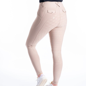 Pantalones de equitación de punto para mujer, de cintura alta, elásticos en cuatro direcciones, con bolsillos, de color liso, de largo completo, ecológicos y de secado rápido. - Product Image 3