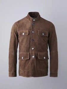 <b>Men</b>’s Crookland <b>Suede</b> Leather <b>Jacket</b> Premium <b>Suede</b> Casual Vintage <b>Jacket</b> Classic Outerwear - Product Image 1